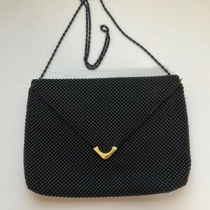 Elegant Black Beaded Clutch